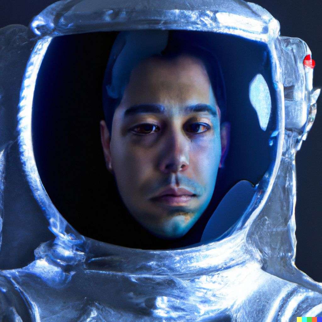 an astronaut, refraction